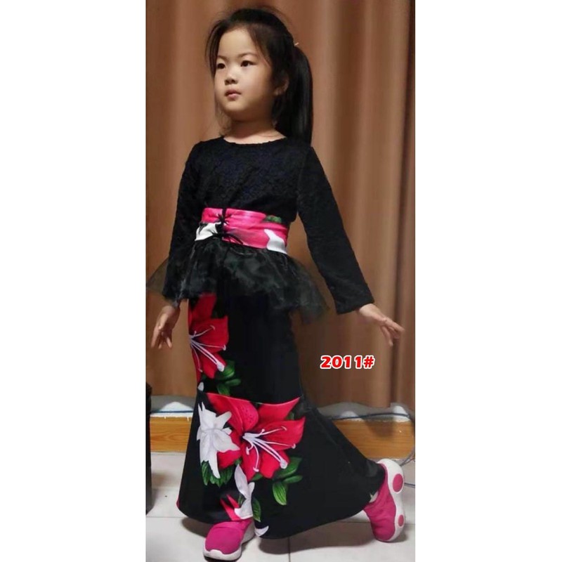 2011# versi 8121 gaun panjang anak perempuan / dress panjang brukat anak perempuan