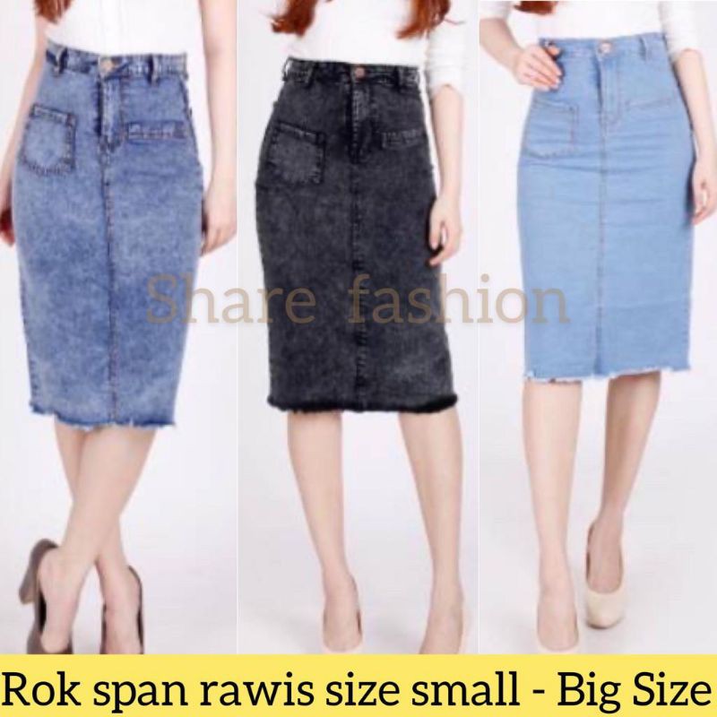 (Bisa COD) Rok jeans 7/8  | Rok span rawis | Rok jeans | Rok midi