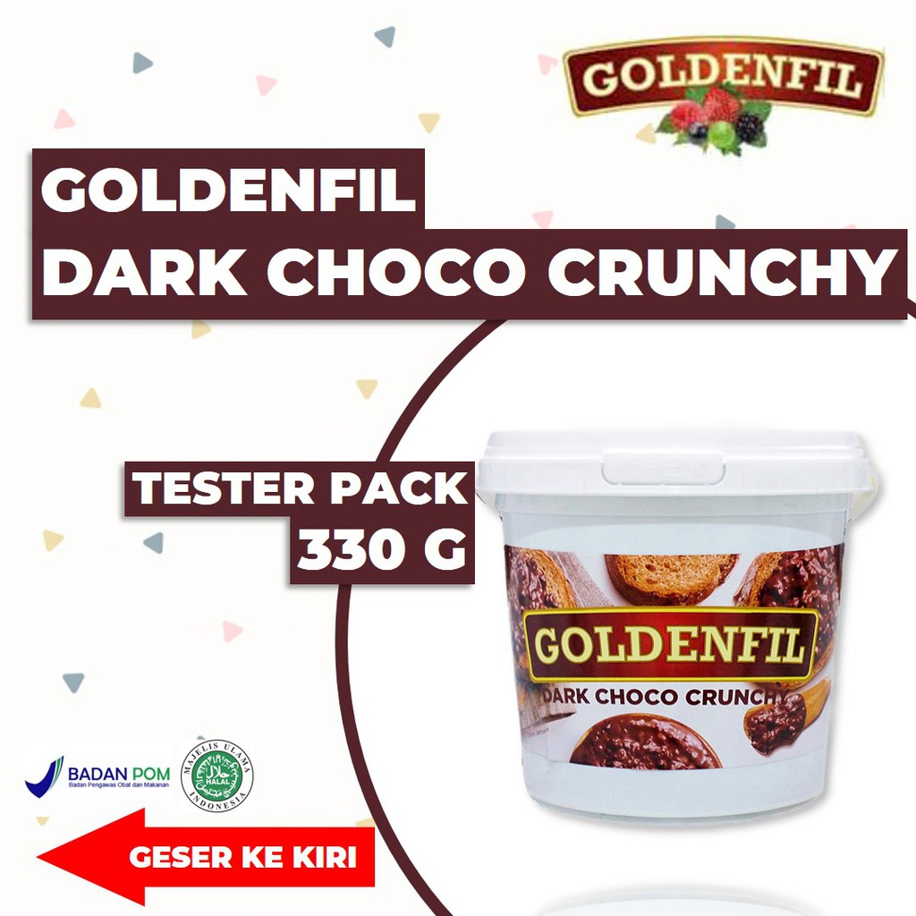 

SALE PROMO SELAI GOLDENFIL DARK CHOCO CRUNCHY CRISPY 330 G GROSIR