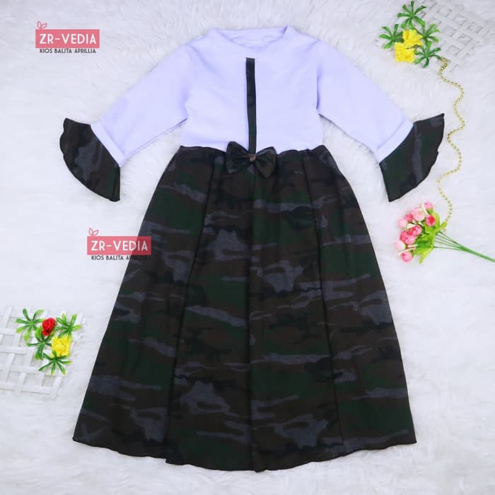 Max Kid Azizah / Syari Anak Modist / Baju Lebaran Anak Cantik Im KU185 (Abri) Farissa 5-6 Tahun / B