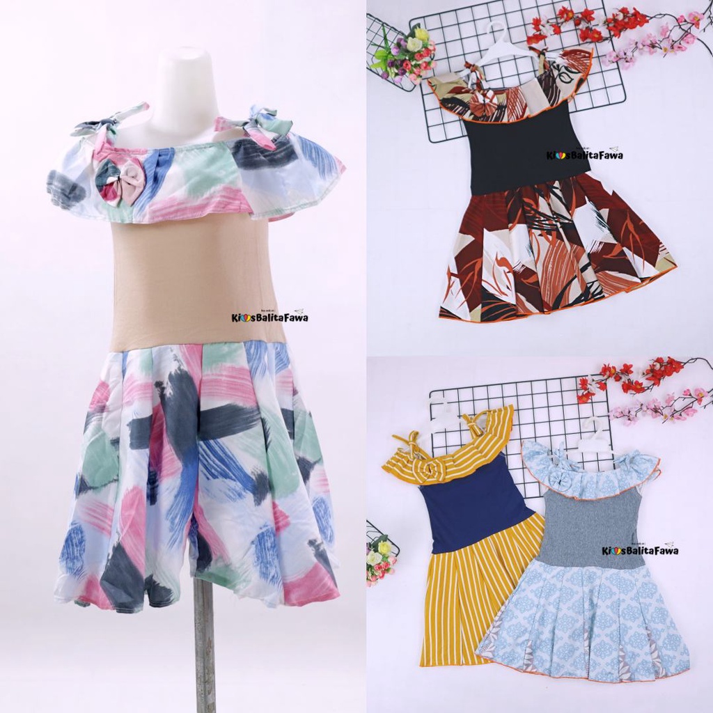 Dress Moza uk Bayi-4 Tahun / Baju Dres Anak Perempuan Gaun Import Kensi Tanktop Cewek Adem Murah