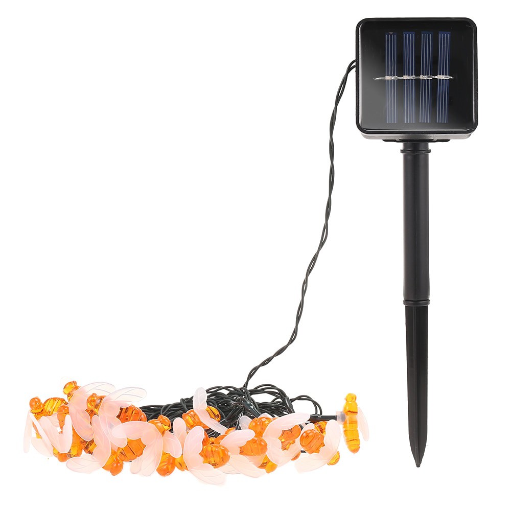 Lampu Taman LED Solar Power Bentuk Lebah 30 LED 6 Meter - BE306--Finether