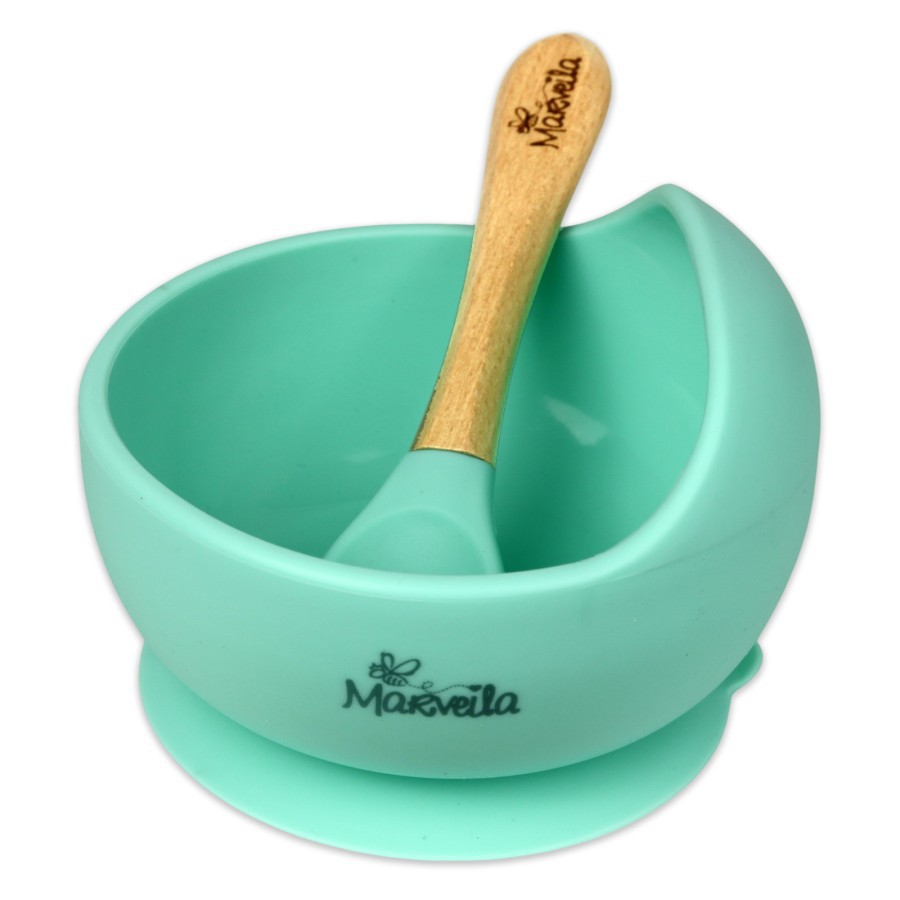 Marveila Silicone Bowl + Spoon / Mangkok Makan Bayi