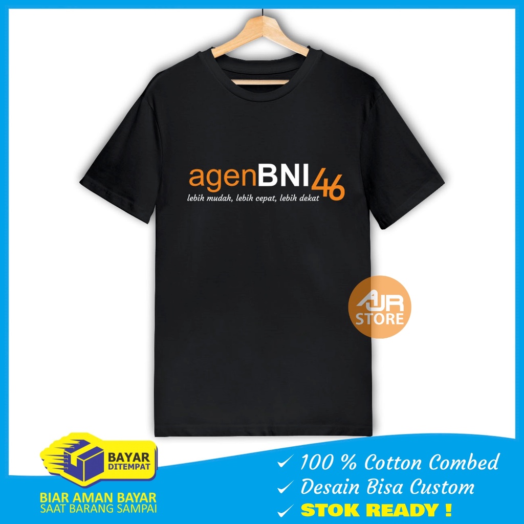 Kaos Pendek Pria Agen BNI 46 Distro Bahan Combed 30S