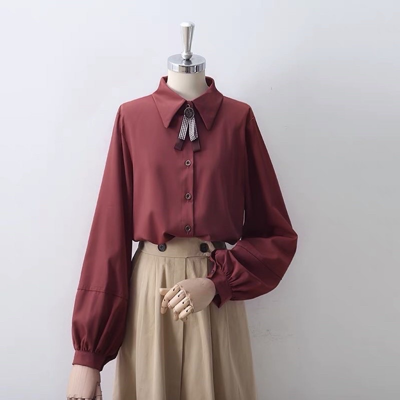 BLOUSE KEMEJA BASIC PITA LEXA SHIRT | ATASAN KEMEJA WANITA KANCING HIDUP BUSUI MODEL KOREA