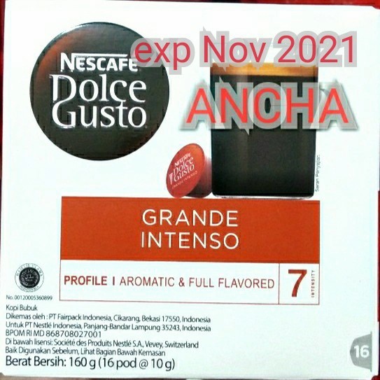 

t01thy Nescafe Dolce Gusto Capsule Grande Intenso Ds20X11