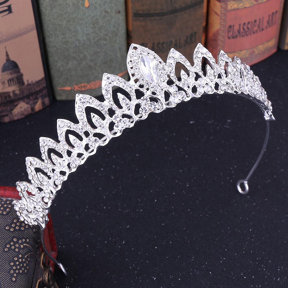 REBUY Rebuy Bridal Tiara Princess Prom Aksesoris Rambut Headband Alloy Kristal Mahkota Rambut