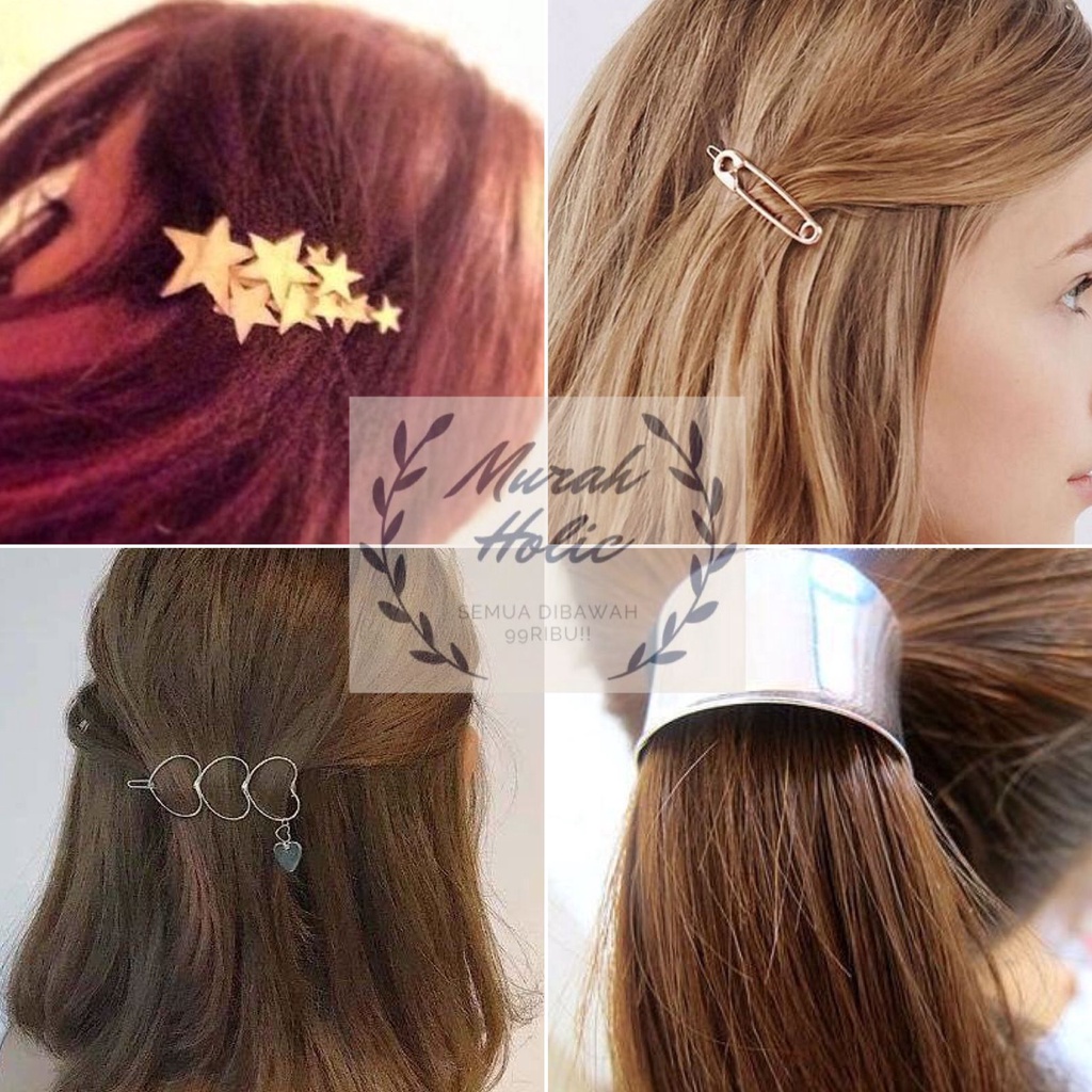 Jepit Kuncir Rambut Aksesoris Fashion Korea Wanita Hairpin Hairtie Lucu Murah