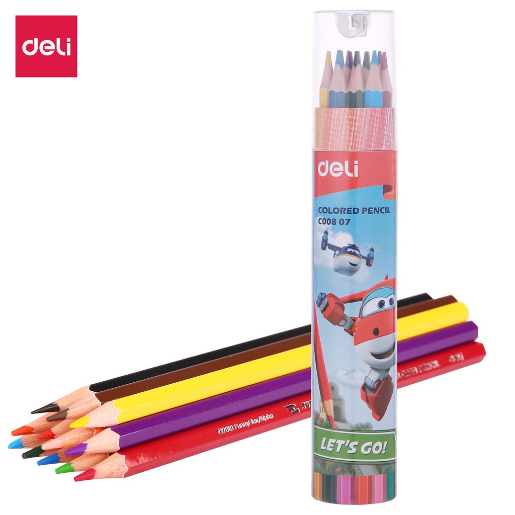 

Deli Super Wings Pensil Berwarna Hexagonal 12/18/24/36 warna EC00807 EC00817 EC00827 EC00837