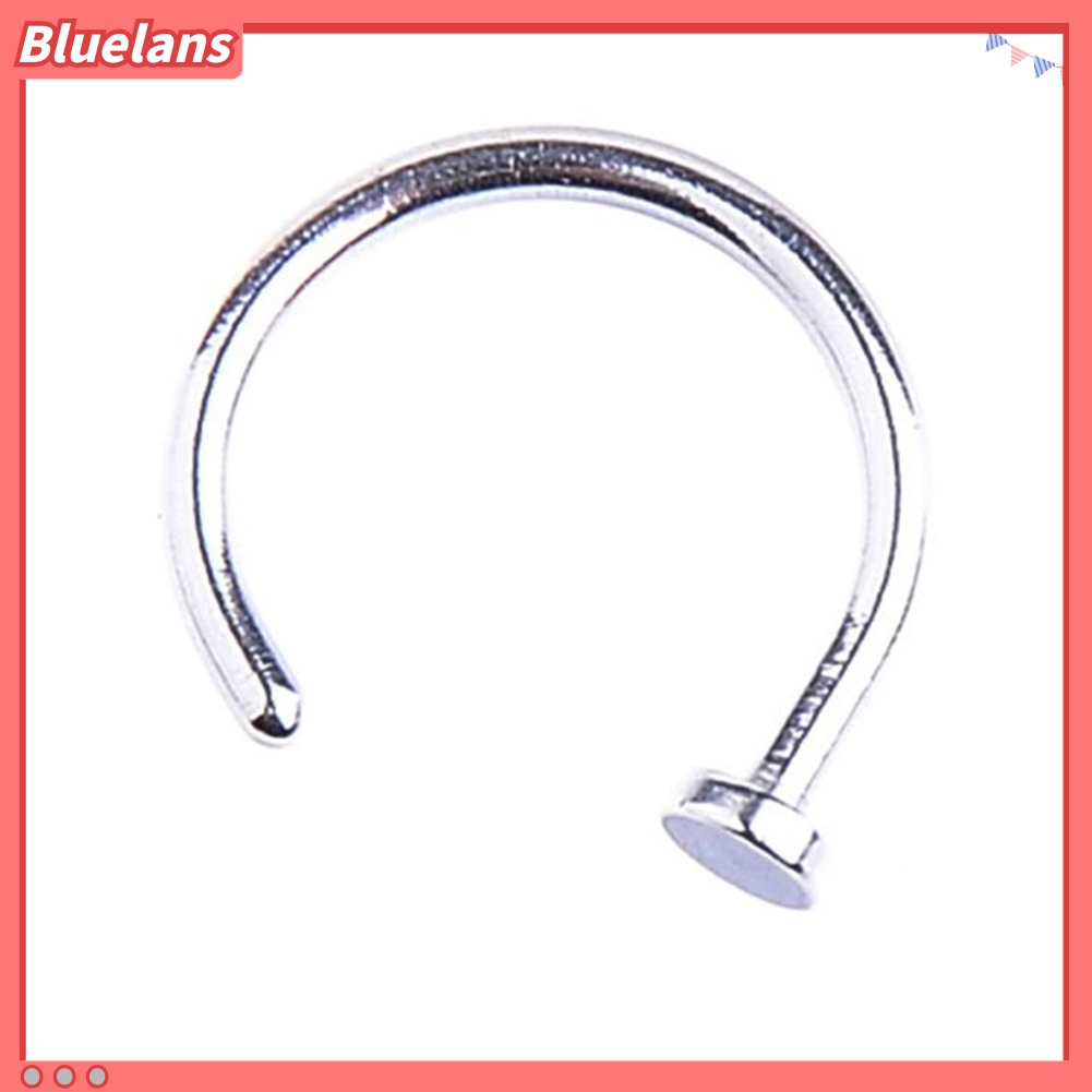 Bluelans 10/6/2Pcs Stainless Steel Nose Open Hoop Ring Body Piercing Stud Unisex Jewelry