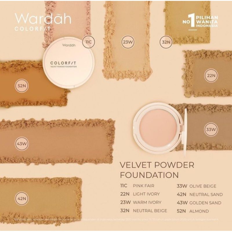 WARDAH COLORFIT VELVET POWDER FOUNDATION 11GR