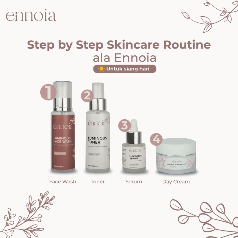 Ennoia Skincare Whitening Glow Series Brightening Cream Paket isi 5