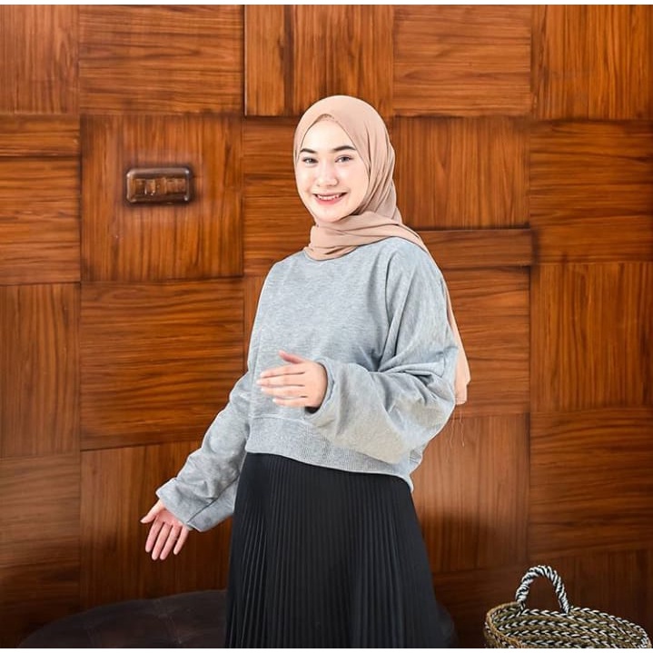 Sweater Wanita Termurah Berkualiatas - Over size Crope