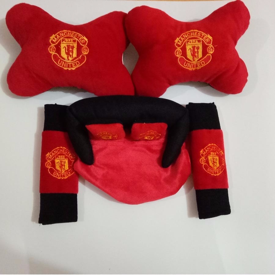 Car Set Bantal Mobil Motif Klub Bola 3in1 / Bantal Mobil Klub Bola / Aksesoris Mobil Klub Bola