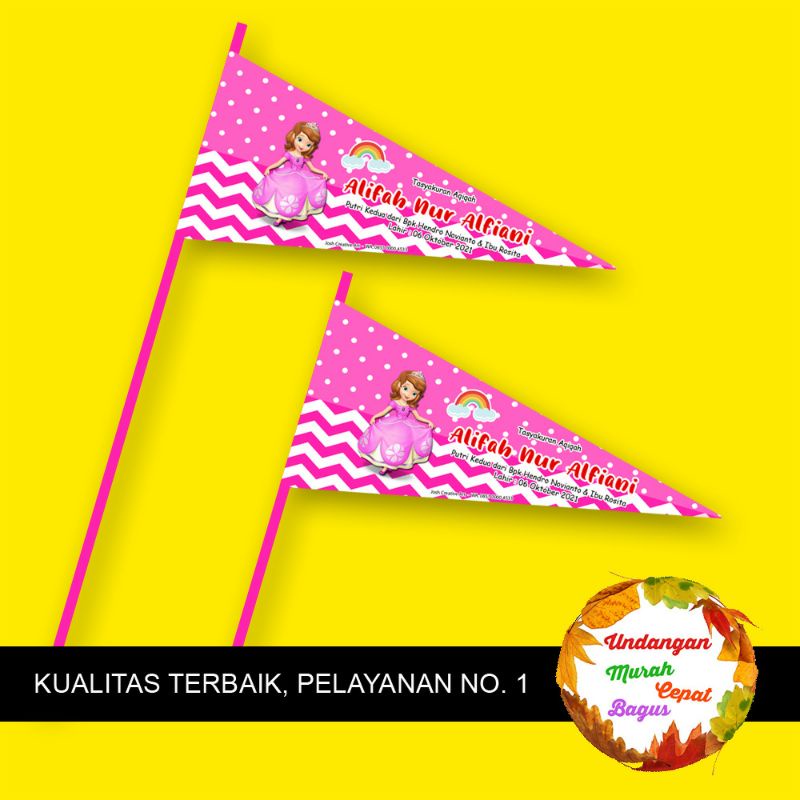Bendera tasyakuran aqiqah princess sofia