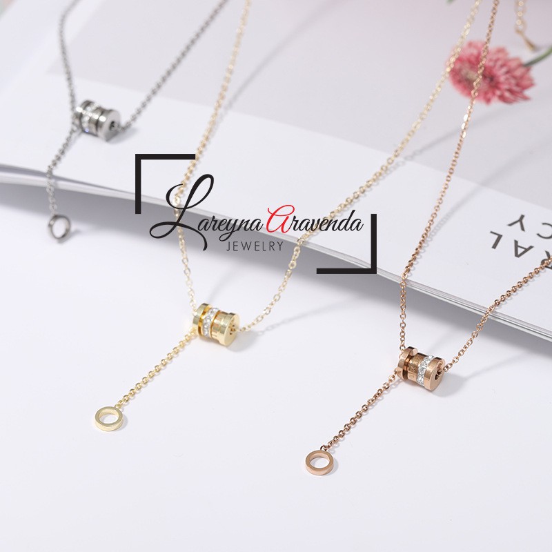 Kalung &amp; Liontin Wanita Titanium Model Crystal Tube KT005