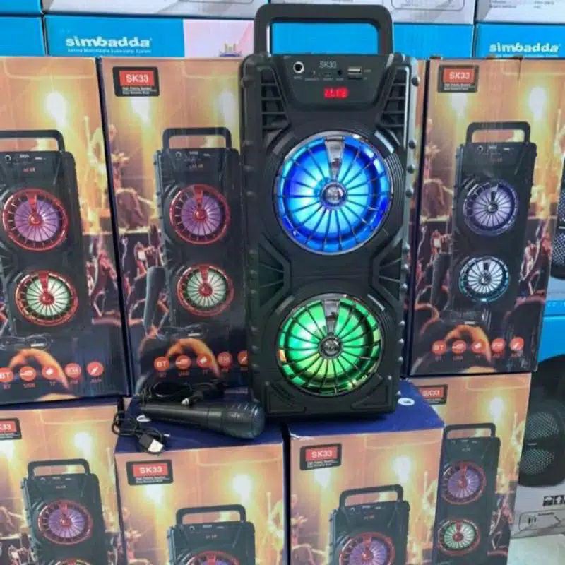 SPEAKER SK 33+MIC*Speaker bluetooth portabale new sk33b+ mic bisa karaokean