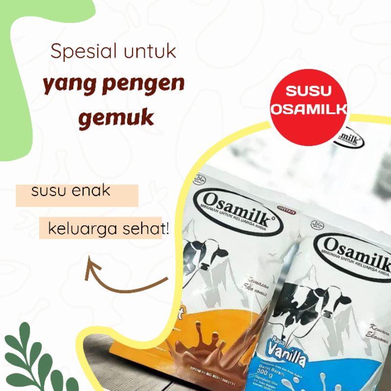 

osamilk susu penggemuk badan gratis kardus original 100% rasa coklat dan vanila bisa cod