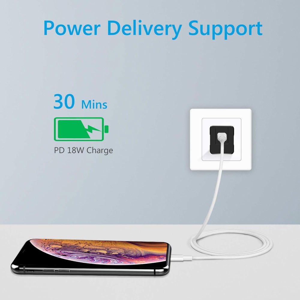 Amoner Kabel Charger USB Type C to Lightning Fast Charging 18W