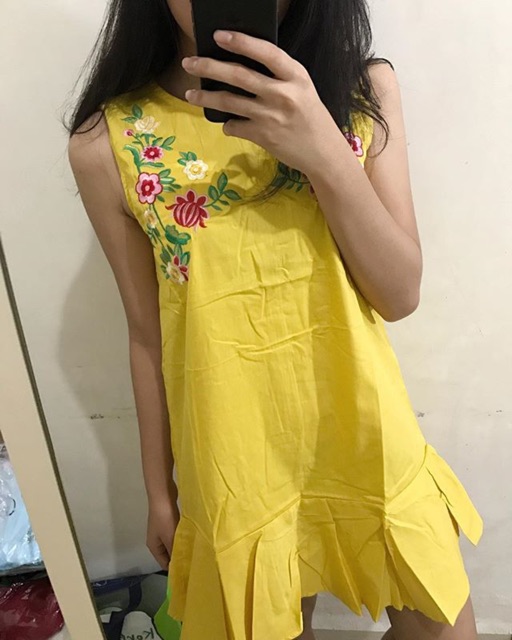 Zara embroidery ruffle dress