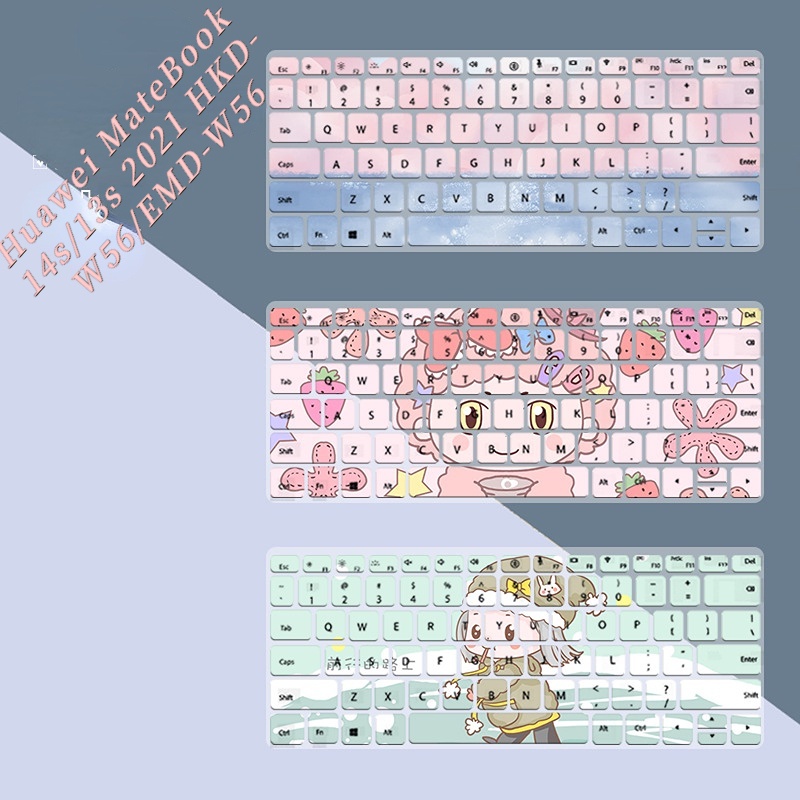 Film Pelindung Debu Keyboard Laptop Motif Kartun Bunga Untuk Huawei MateBook 14s / 13s 2021 HKD-W56 / EMD-W56