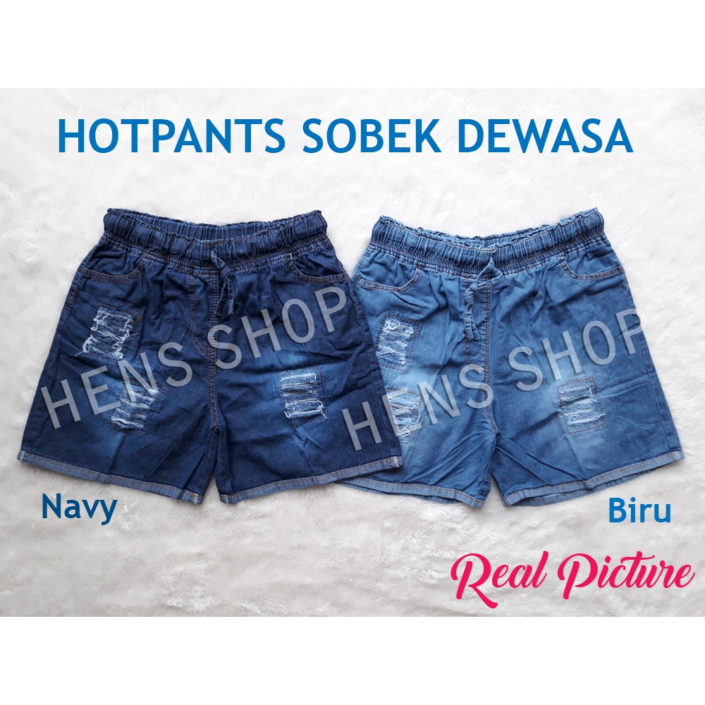 CELANA PENDEK HOTPANTS SOBEK STANDART dan JUMBO XXL