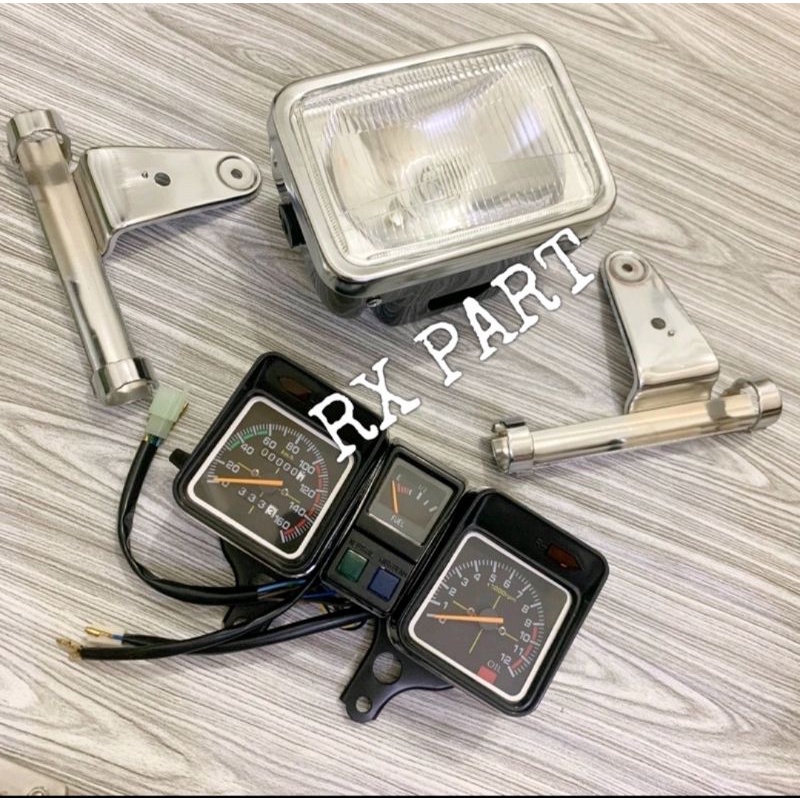 Paket Set Rx King Cobra Lampu Depan Breket Lampu Dan Spidometer Rx King Cobra Rx King Lama
