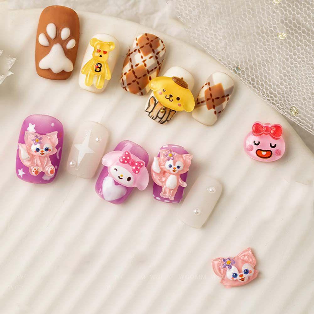 AUGUSTINA Augustina Dekorasi Nail Art Resin Kartun Melody Kawaii Jepang Puding Anjing DIY Perhiasan Nail Art