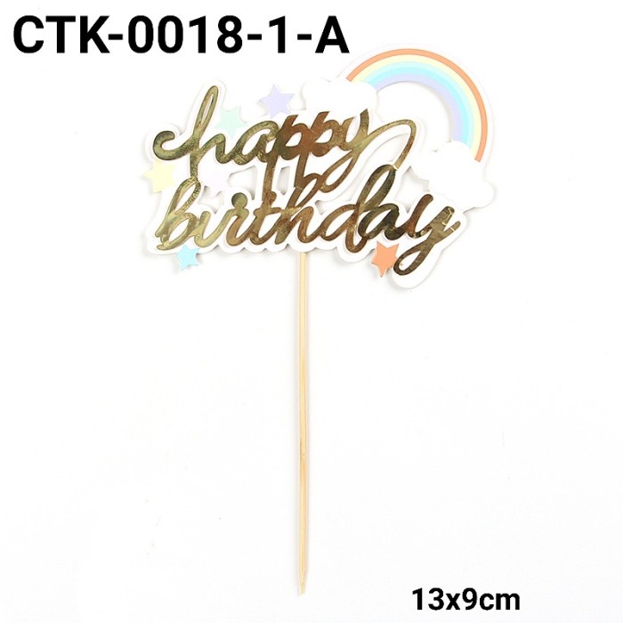 

GR-CTK-0018 CAKE TOPPER KERTAS HIASAN HAPPY BIRTHDAY PELANGI RAINBOW DISKON GEDE
