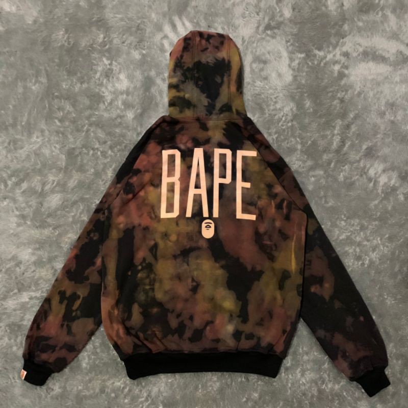 Sweater Hoodie Bape Bathing Ape Tie Dye Fulltag &amp; Lebel