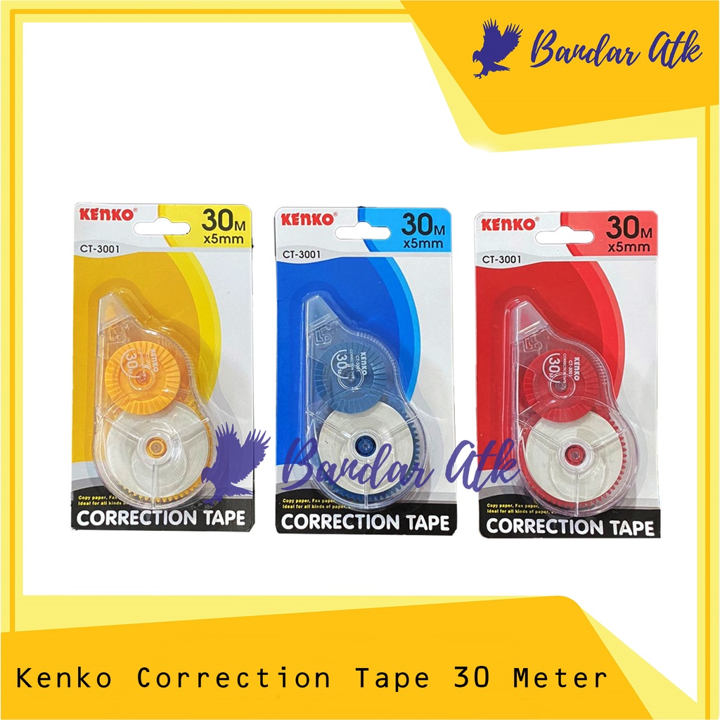 

Kenko Correction Tape CT-3001 (30m x 5mm) Tip Ex Pita Koreksi [1 PCS]