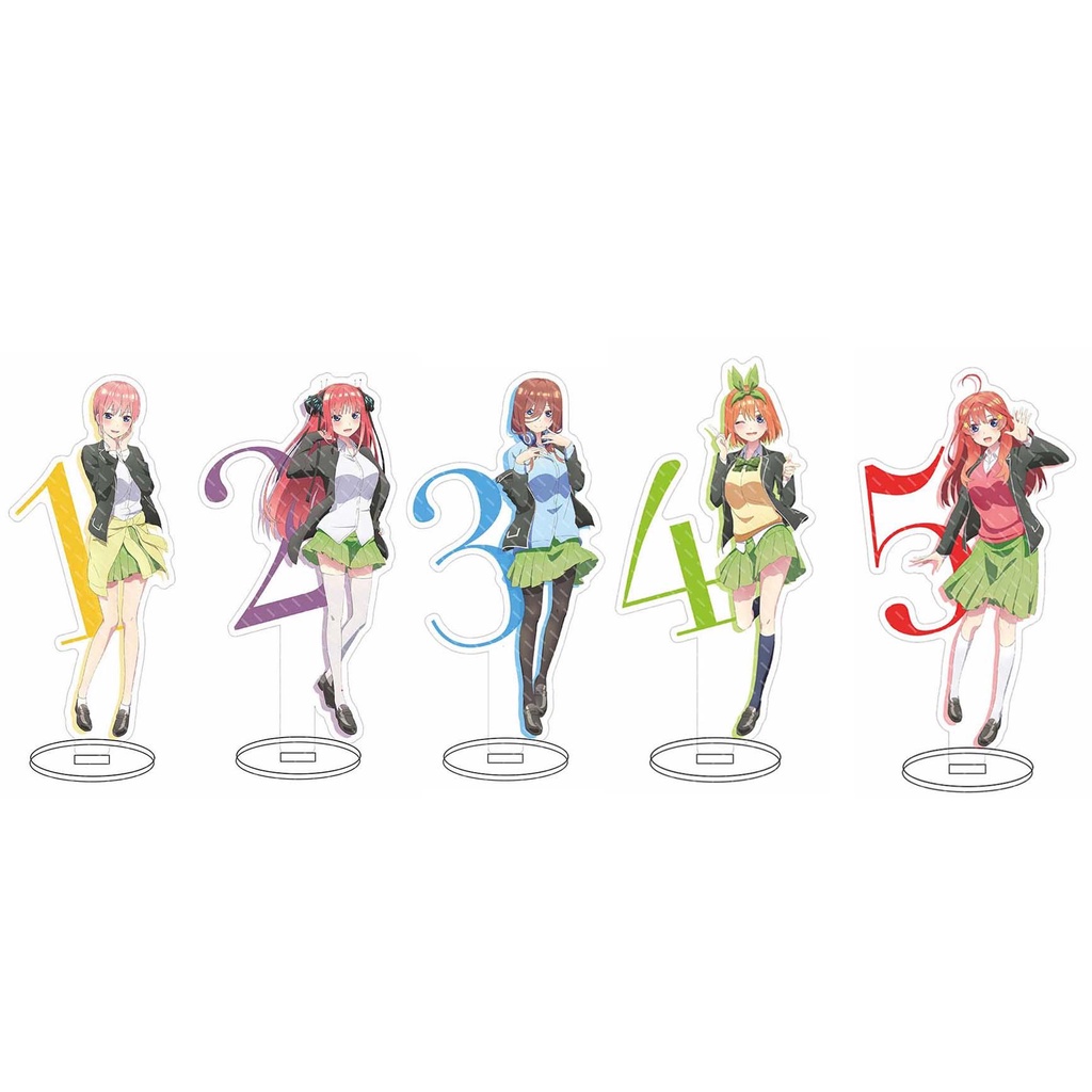 [Elegan] Nakano Miku Action Figure Fans Hadiah Fashion Dekorasi Mainan Gotoubun No Hanayome Desktop Standing Card Klasik Nakano Ichika Meja Gadis Figure Model Plat