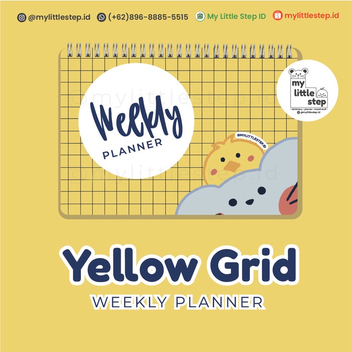 

[RESTOCK] MLS - Yellow Grid Undated Weekly Planner A5 Spiral/Ring