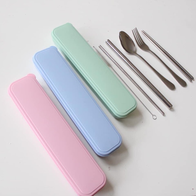 READY STOCK CUTLERY &amp; STRAW SET (7in1)