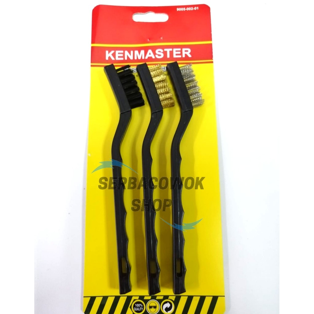 Kenmaster Sikat Kawat Anti karat isi 3 pcs Mini Brushes Kenmaster Nylon Kuningan Baja Termurah Berkualitas