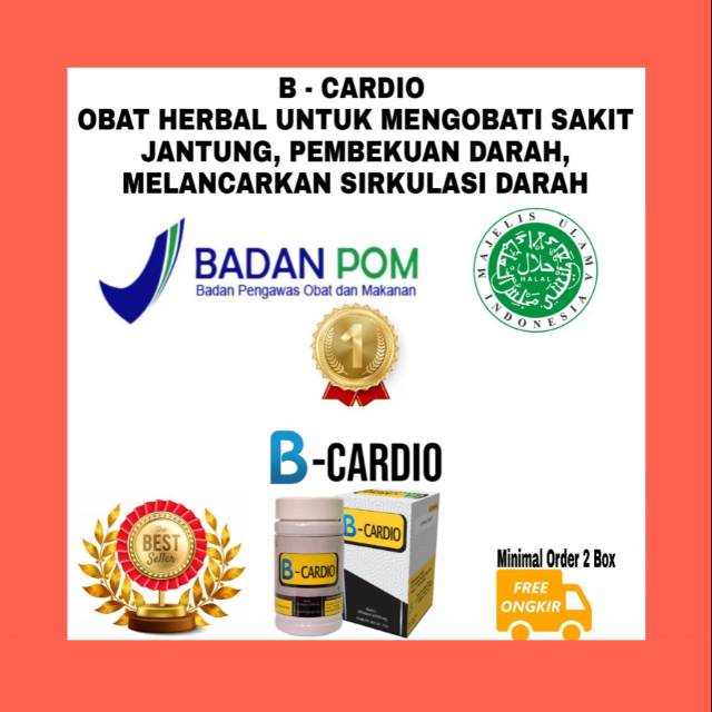 

OBAT PENYAKIT JANTUNG & PEMBEKUAN DARAH | BAHAN 100% ALAMI | B - CARDIO | HALAL MUI | LEGALITAS BPOM