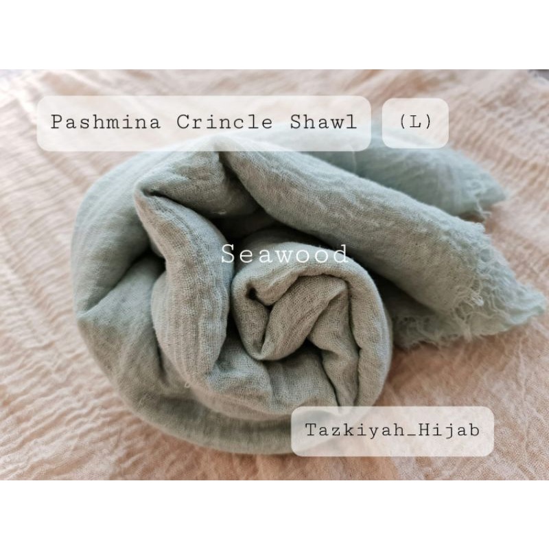 Pashmina Crinkle Shawl-Seawood**(L)