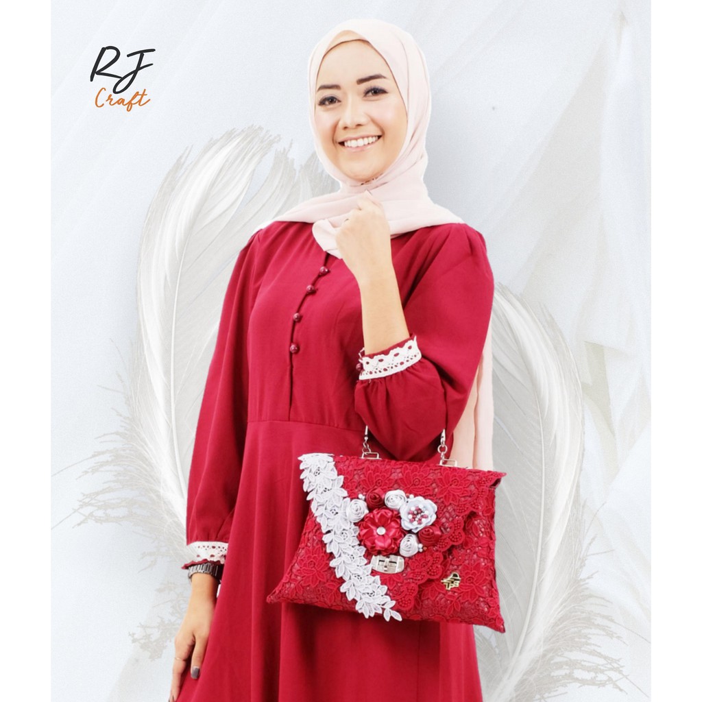 RJ CRAFT - Tas Pesta Wanita Tas Brokat Premium Tas Kondangan Tas Wanita Fashion Wanita Trendy (New)