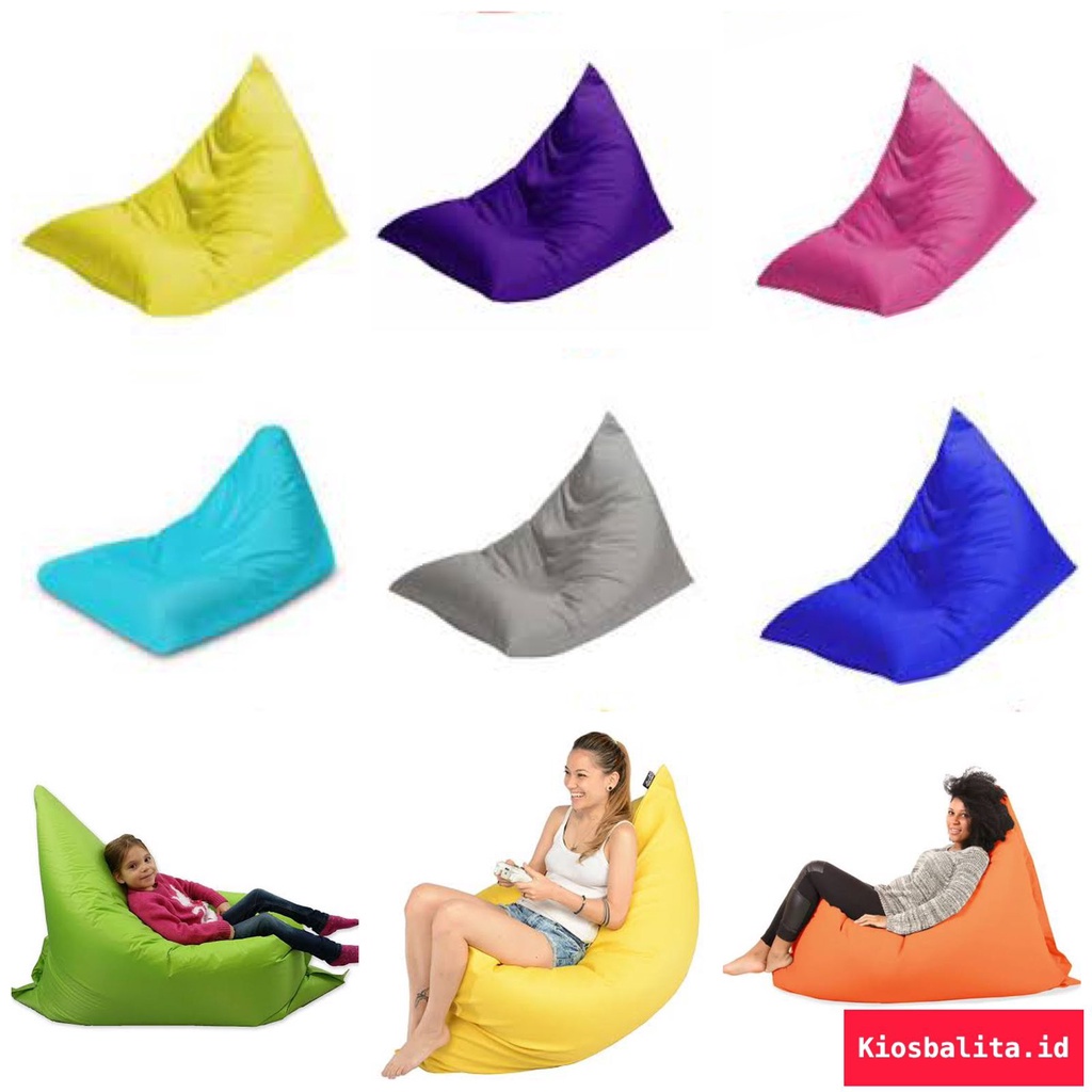 Jual BEAN BAG PLUS ISIAN MURAH/ BEANBAG TRIANGLE WATERPROOF DEWASA