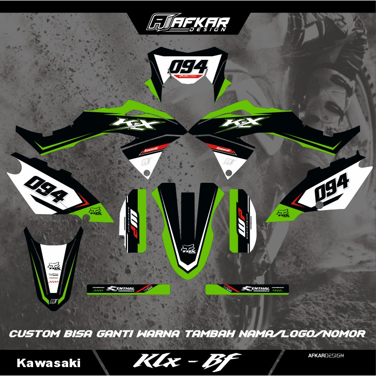 DECAL KLX 150 BF HITAM HIJAU DESIGN SUKA SUKA