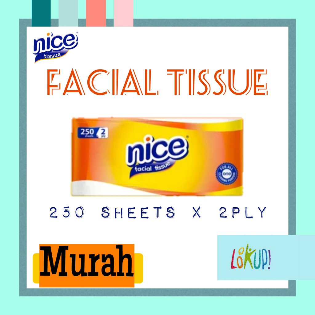 FACIAL TISSUE NICE 250'S / NICE Tisu Wajah soft pack 250 Sheets x 2ply