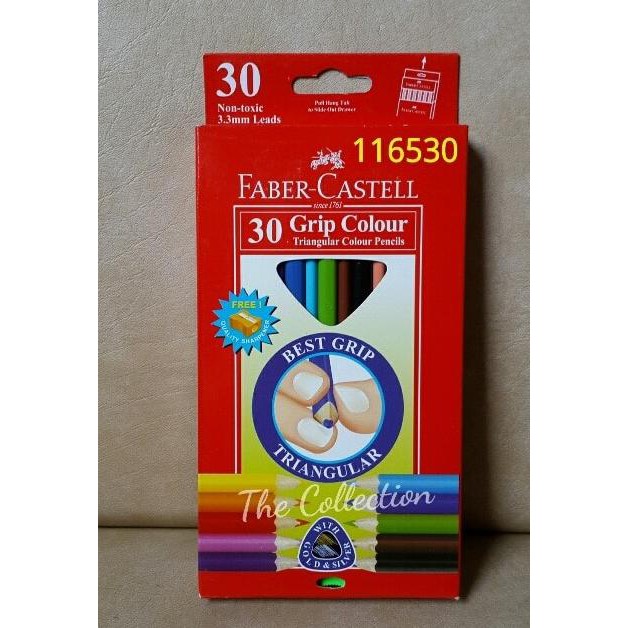 

ATK0379FC 116530 30 warna Grip Colour Pencils Faber Castel Triangular