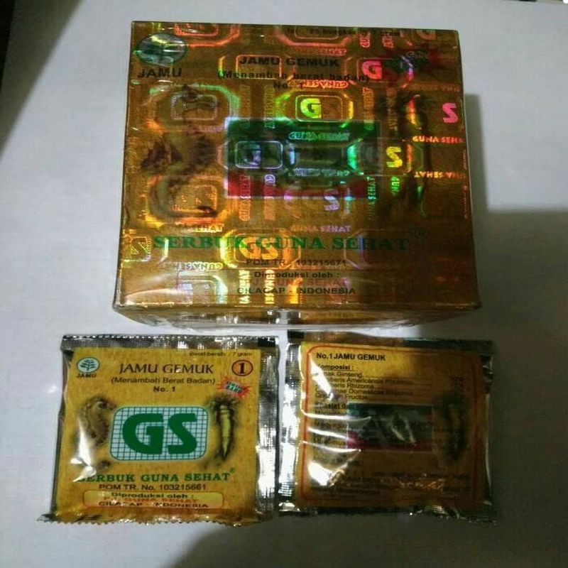 Jamu Serbuk Gemuk Sehat Gs no 1 per BoX isi 25 sachet