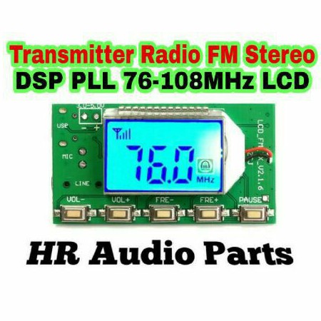 Modul Transmitter DSP PLL Radio FM Pemancar 100mW 76-108MHz + Mic Aux