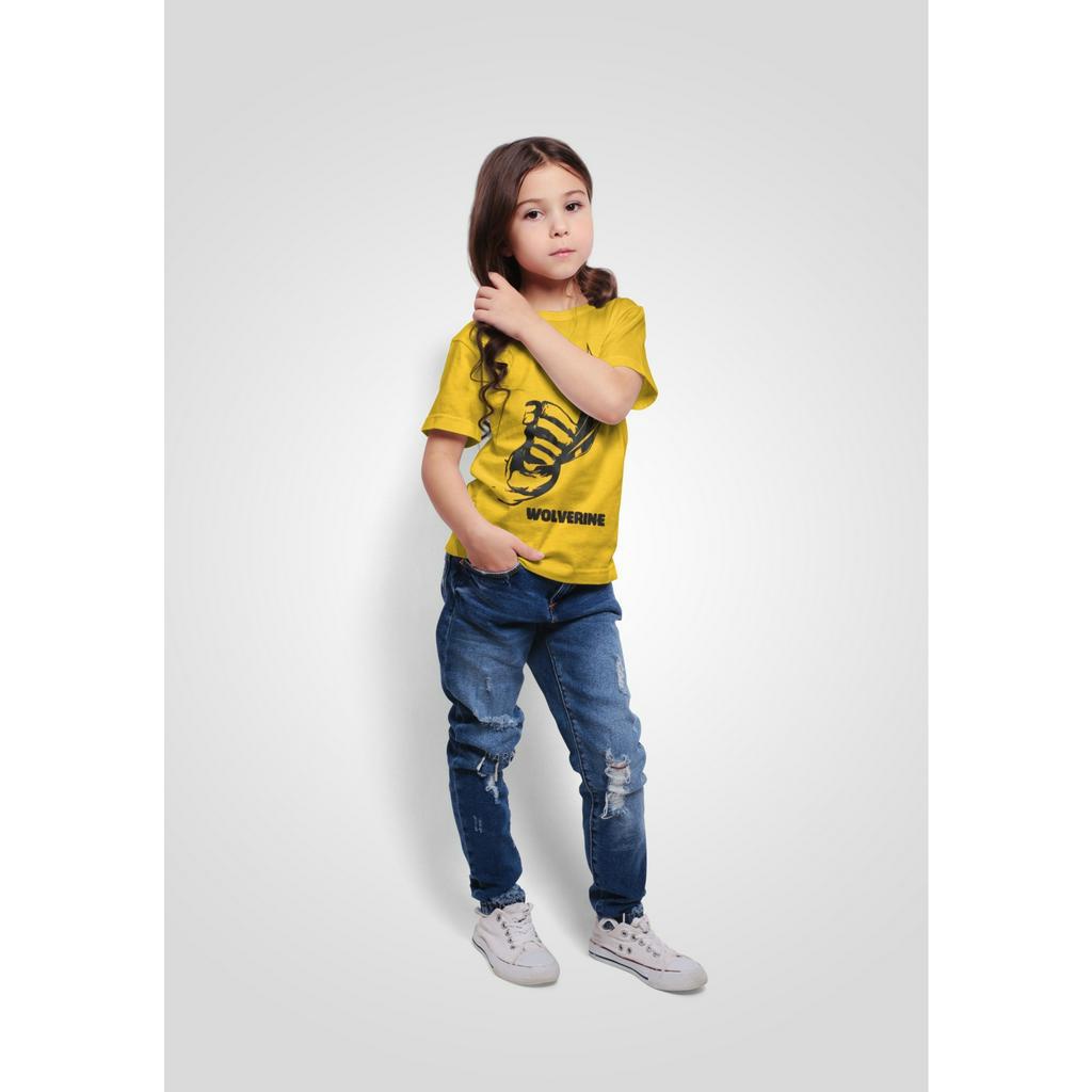 RGKIDS Atasan Anak Laki-Laki Superhero Grosir Baju Anak Cowok distro WOLVERINE MUSTARD ABADIGROSIR