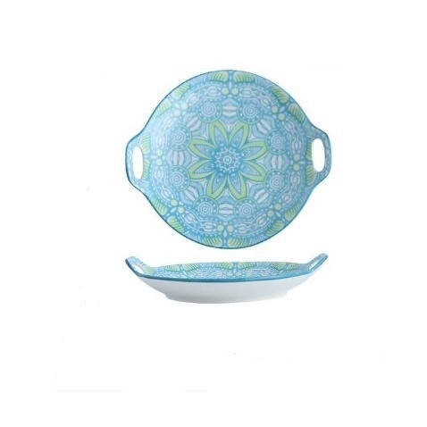 Plate Boho Binaural Ceramic Dish Baking / Piring Bulat Keramik Unik