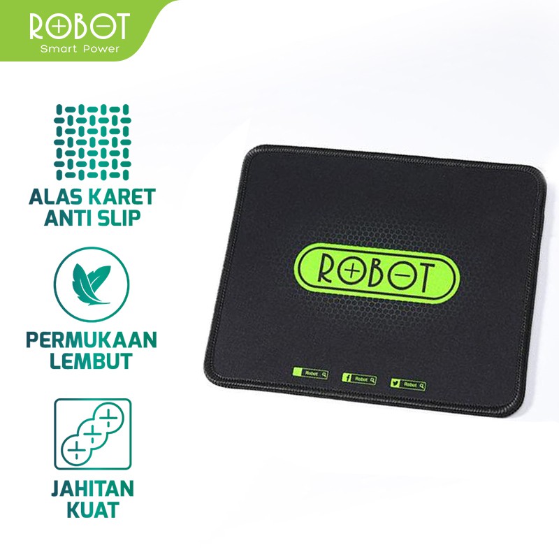 ROBOT - Mousepad Anti Slip MP01 Gaming Polos Hitam Murah Rubber Original - Garansi Resmi 1 Tahun