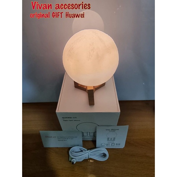 Huawei 3D printed moon night light table lamp-lampu tidur original