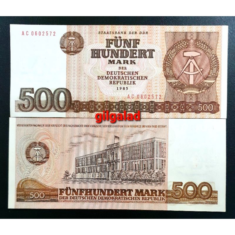 JERMAN TIMUR 500 MARK 1985 UANG ASING GRESS
