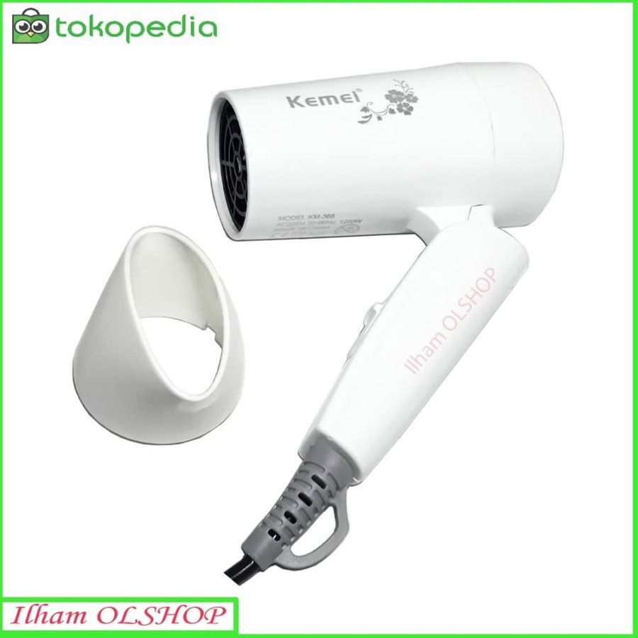 HAIR DRYER MINI LIPAT TRAVEL HAIRDRYER RAMBUT KEMEI KM-368 HOT &amp; COOL